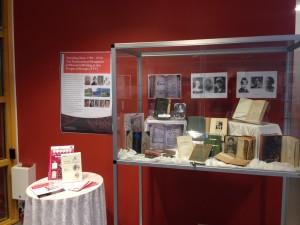 The showcase at the library of the University of Volda